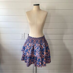 Universal Thread- Floral Blue and Coral Mini Skirt- XL